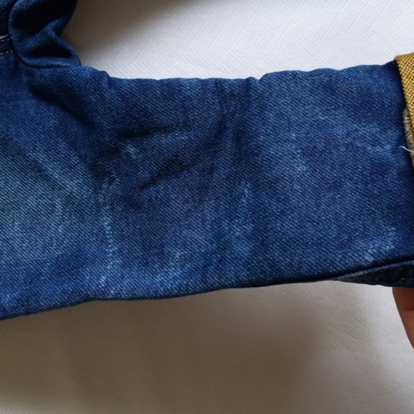 joe fresh stretch knit denim jeans overalls with rolled cuffs 6-12 months baby - Picture 10 of 11